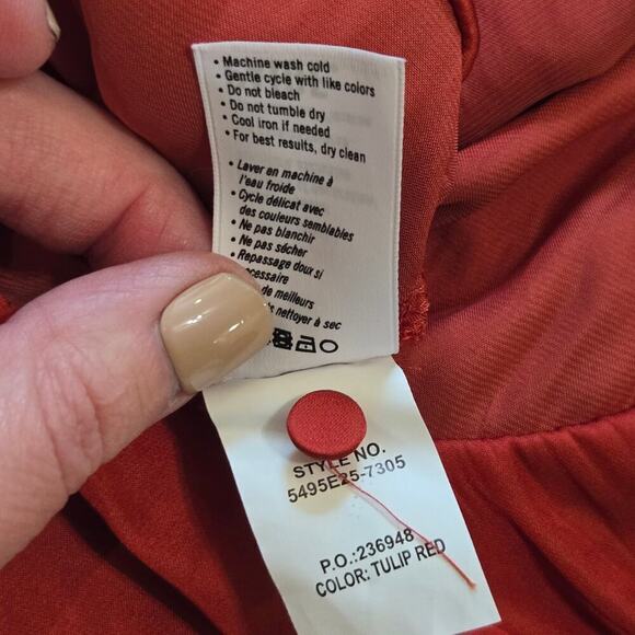 Paige Tulip Red Parisa Ruffle Romantic Wrap Dress, Size Small - Picture 8 of 12